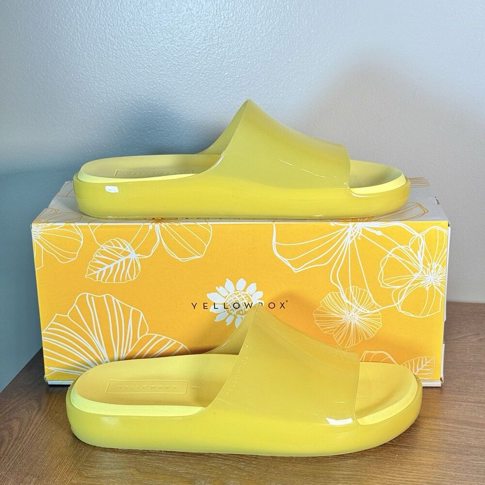 Yellowbox Yellow Box Marana Jelly Slides Sandals Lemon Women Size 8 NEW NIB